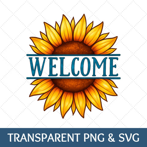 Colorful Welcome Sunflower SVG | Sunflower PNG SVG Paige Cole Studio 