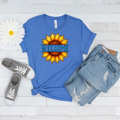 Colorful Welcome Sunflower SVG | Sunflower PNG SVG Paige Cole Studio 