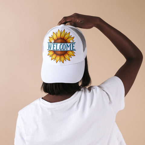 Colorful Welcome Sunflower SVG | Sunflower PNG SVG Paige Cole Studio 