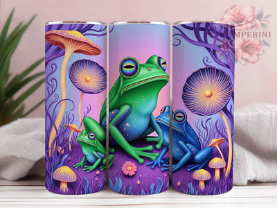 Colorful Whimsical Frog Tumbler, Colorful Style, Nature Inspired, Whimsical Design, Bright Pattern, 20Oz Tumbler, Sublimation Wrap Sublimation Li Zamperini 