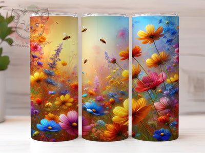 Colorful Whimsical Spring Wildflower Tumbler, Floral Tumbler Design, Colorful Flower Wrap, Whimsical Spring Wrap, Artistic Botanical Wrap, Sublimation Design, Trendy Gift Idea Sublimation Lara' s Designs 
