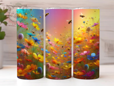 Colorful Whimsical Spring Wildflower Tumbler, Floral Tumbler Design, Colorful Flower Wrap, Whimsical Spring Wrap, Artistic Botanical Wrap, Sublimation Design, Trendy Gift Idea Sublimation Lara' s Designs 
