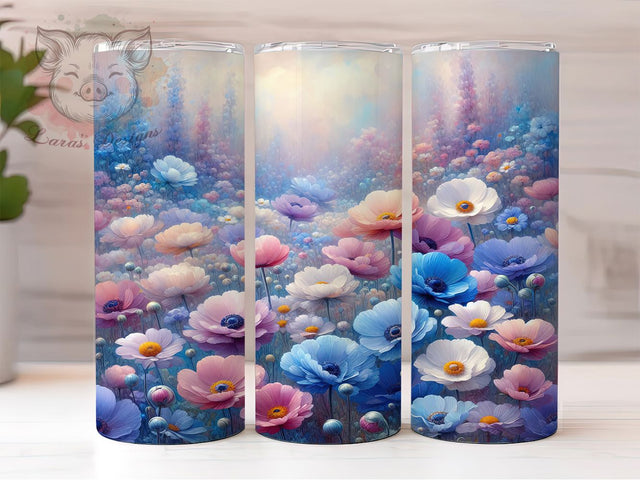 Colorful Wildflower 20oz Tumbler, Floral Cup Wrap, Colorful Flower Design, Sublimation Tumbler Wrap, 20Oz Tumbler Design, Artistic Wildflower Cup, Stylish Floral Wrap Sublimation Lara' s Designs 
