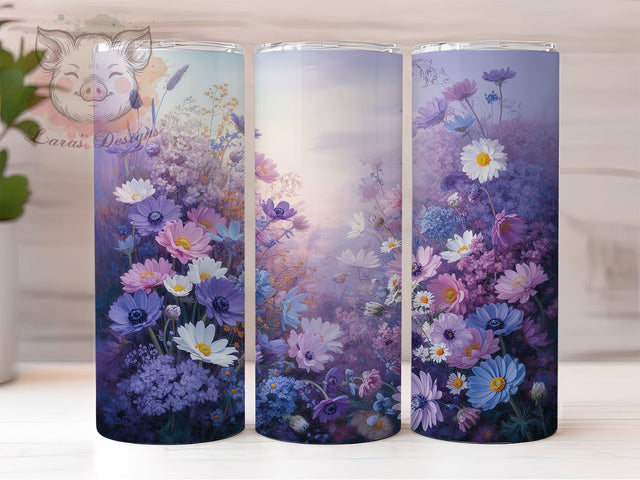 Colorful Wildflower 20oz Tumbler, Floral Cup Wrap, Colorful Flower Design, Sublimation Tumbler Wrap, 20Oz Tumbler Design, Artistic Wildflower Cup, Stylish Floral Wrap Sublimation Lara' s Designs 