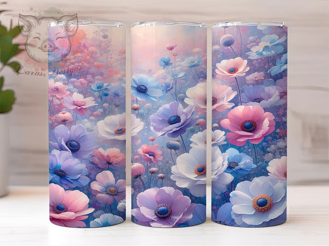 Colorful Wildflower 20oz Tumbler, Floral Cup Wrap, Colorful Flower Design, Sublimation Tumbler Wrap, 20Oz Tumbler Design, Artistic Wildflower Cup, Stylish Floral Wrap Sublimation Lara' s Designs 
