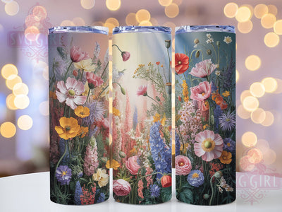 Colorful Wildflower Floral Tumbler, Colorful Flower Tumbler, Stylish 20oz Wrap, Sublimation Design, Trendy Gift Idea, Botanical Wrap, Bright Wildflower Tumbler Sublimation SvggirlplusArt 