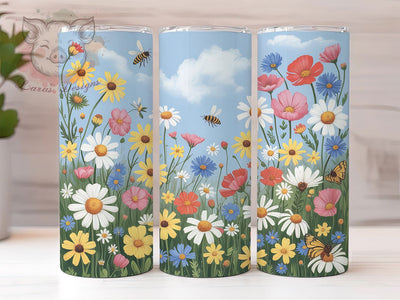 Colorful Wildflower Garden Tumbler, Garden Floral Tumbler, Stylish 20oz Wrap, Sublimation Design, Trendy Gift Idea, Rustic Wildflower Wrap, Botanical Garden Tumbler Sublimation Lara' s Designs 