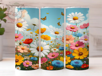 Colorful Wildflower Garden Tumbler, Garden Floral Tumbler, Stylish 20oz Wrap, Sublimation Design, Trendy Gift Idea, Rustic Wildflower Wrap, Botanical Garden Tumbler Sublimation Lara' s Designs 