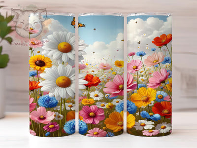 Colorful Wildflower Garden Tumbler, Garden Floral Tumbler, Stylish 20oz Wrap, Sublimation Design, Trendy Gift Idea, Rustic Wildflower Wrap, Botanical Garden Tumbler Sublimation Lara' s Designs 