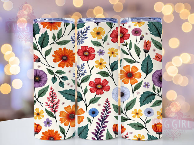 Colorful Wildflower Tumbler Wrap, Wildflower Tumbler, Seamless Design, 20oz Wrap, Sublimation Design, Floral Drinkware, Colorful Cup, Spring Decor Sublimation SvggirlplusArt 