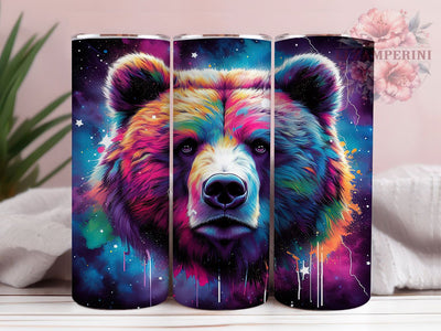 Colorful Wildlife Bear Print Tumbler Wrap, Sublimation Design, Colorful Bear Wrap, Wildlife Tumbler Design, Animal Print Tumbler, 20Oz Tumbler, Digital Download Sublimation Li Zamperini 