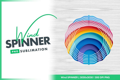 Colorful wind spinner round layers png Sublimation Regulrcrative 