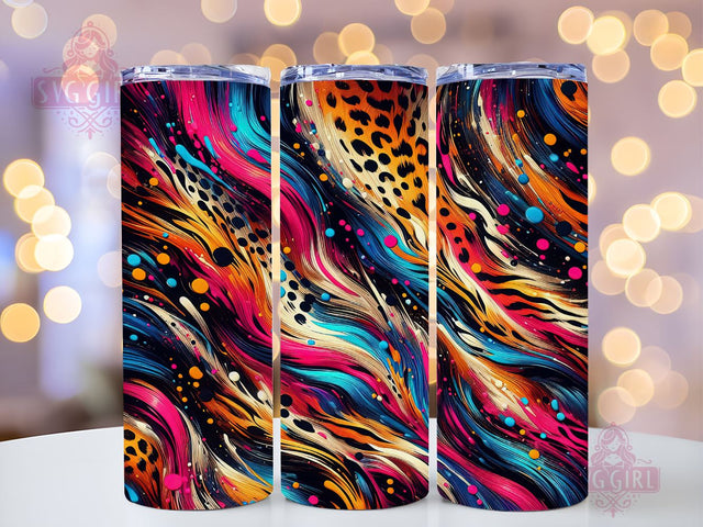 Colorful With Leopard 20oz Tumbler Wrap Sublimation Design, Straight Tapered Tumbler Wrap, Leopard Tumbler Png, Instant Digital Download Sublimation SvggirlplusArt 