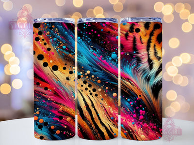 Colorful With Leopard 20oz Tumbler Wrap Sublimation Design, Straight Tapered Tumbler Wrap, Leopard Tumbler Png, Instant Digital Download Sublimation SvggirlplusArt 