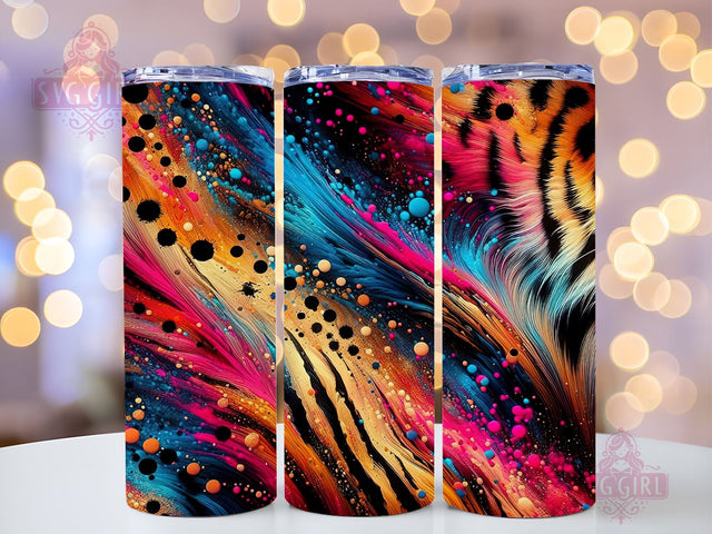 Colorful With Leopard 20oz Tumbler Wrap Sublimation Design, Straight Tapered Tumbler Wrap, Leopard Tumbler Png, Instant Digital Download Sublimation SvggirlplusArt 