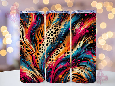 Colorful With Leopard 20oz Tumbler Wrap Sublimation Design, Straight Tapered Tumbler Wrap, Leopard Tumbler Png, Instant Digital Download Sublimation SvggirlplusArt 