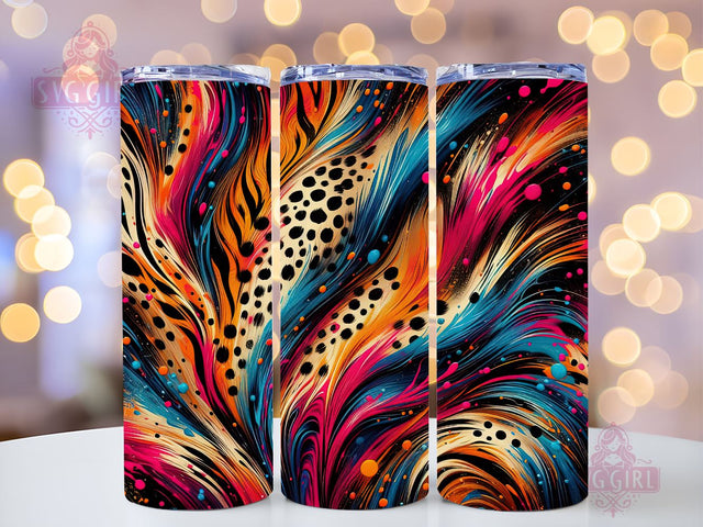 Colorful With Leopard 20oz Tumbler Wrap Sublimation Design, Straight Tapered Tumbler Wrap, Leopard Tumbler Png, Instant Digital Download Sublimation SvggirlplusArt 