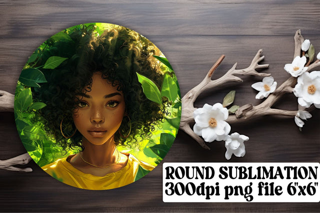 Colorful Women Portrait Car Coaster Prints Sublimation afrosvg 