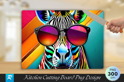 Colorful Zebra Cutting Board Sublimation Regulrcrative 
