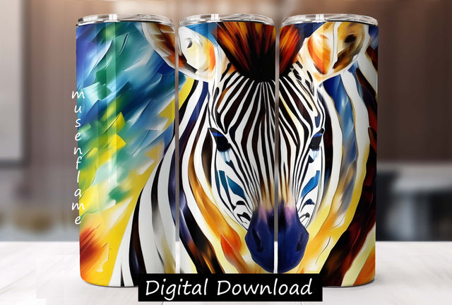 Colorful Zebra | Straight Sublimation Tumbler Design 20oz, 30oz Sublimation MFsublimationdesign 