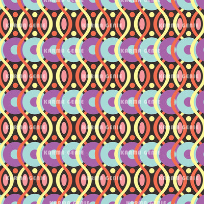 Colourful Mid Century Modern 1970s Geometric Pattern Digital Paper Digital Pattern Karma Genie Graphics 