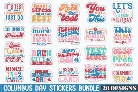 Columbus Day Stickers Bundle SVG akazaddesign 