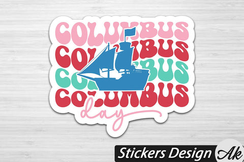 Columbus day Stickers Design SVG akazaddesign 