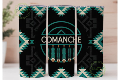 Comanche Tribal Tumbler Wrap Sublimation PixelChick 