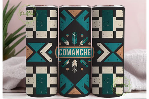Comanche Tribal Tumbler Wrap Sublimation PixelChick 