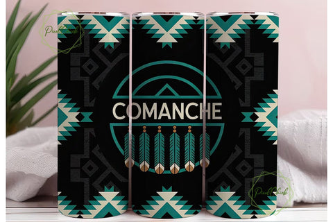 Comanche Tribal Tumbler Wrap Sublimation PixelChick 