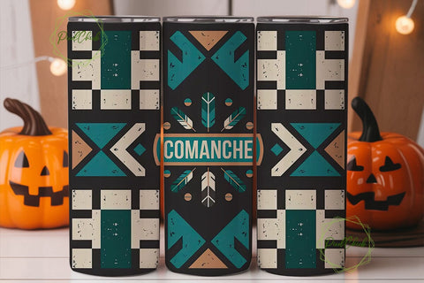 Comanche Tribal Tumbler Wrap Sublimation PixelChick 