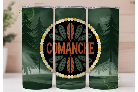 Comanche Tribe 20oz Tumbler Wrap Sublimation PixelChick 