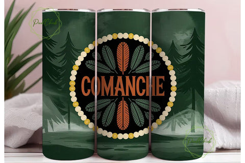 Comanche Tribe 20oz Tumbler Wrap Sublimation PixelChick 