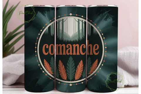 Comanche Tribe 20oz Tumbler Wrap Sublimation PixelChick 