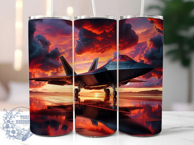 Combat Jet Air Force Pilot Tumbler, Air Force Gift, Aviation Tumbler Art, Pilot Gift Wrap, Airplane Enthusiast Gift, Combat Jet Design, Military Veteran Gift Sublimation ToriDesigns 