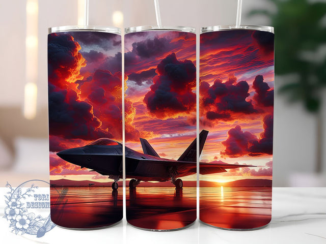 Combat Jet Air Force Pilot Tumbler, Air Force Gift, Aviation Tumbler Art, Pilot Gift Wrap, Airplane Enthusiast Gift, Combat Jet Design, Military Veteran Gift Sublimation ToriDesigns 