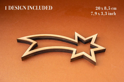 Comet Christmas Decoration Vector File for Laser Cutter. SVG MaramadeLaser 