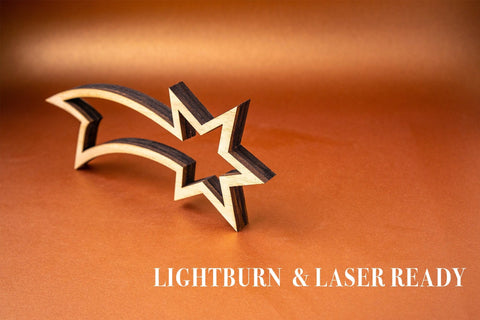 Comet Christmas Decoration Vector File for Laser Cutter. SVG MaramadeLaser 