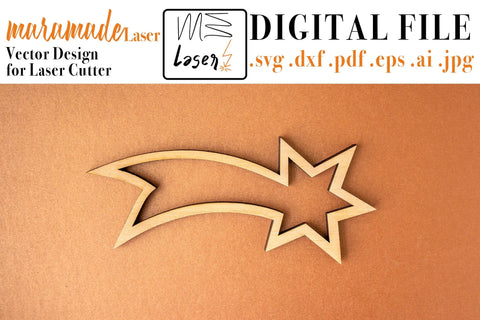 Comet Christmas Decoration Vector File for Laser Cutter. SVG MaramadeLaser 