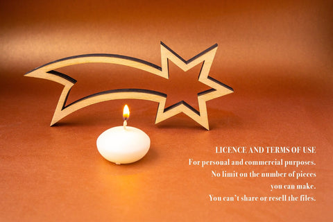 Comet Christmas Decoration Vector File for Laser Cutter. SVG MaramadeLaser 