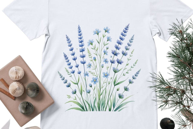 Comfort Colors Blue Flower Bouquet Sublimation Nurstore 