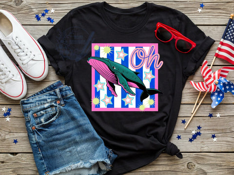 Comic Whale Ocean T-Shirt PNG, Bold Poster, Humpback Leap, Ocean Life, Sublimation PNG, Statement Shirt, Marine Vibes Sublimation ToriDesigns 