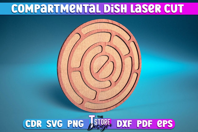 Compartmental Dish Laser Cut | Home Design | Wooden Dish | CNC File SVG The T Store Design 