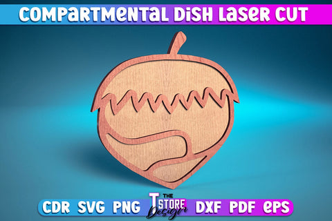 Compartmental Dish Laser Cut | Home Design | Wooden Dish | CNC File SVG The T Store Design 