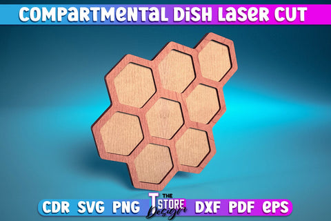 Compartmental Dish Laser Cut | Home Design | Wooden Dish | CNC File SVG The T Store Design 