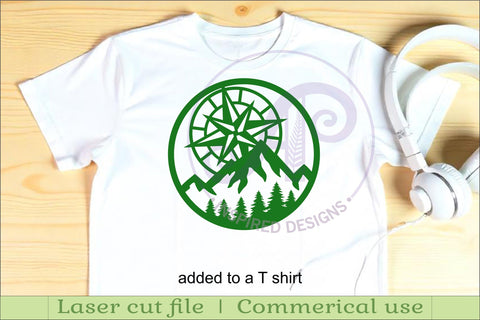 Compass and mountains wall sign, SVG file. vector sign SVG APInspireddesigns 