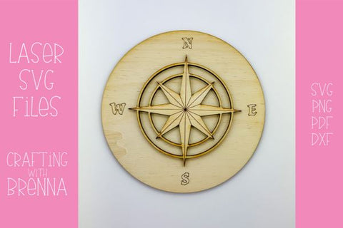 Compass Layered Nursery Sign SVG File SVG Crafting With Brenna 