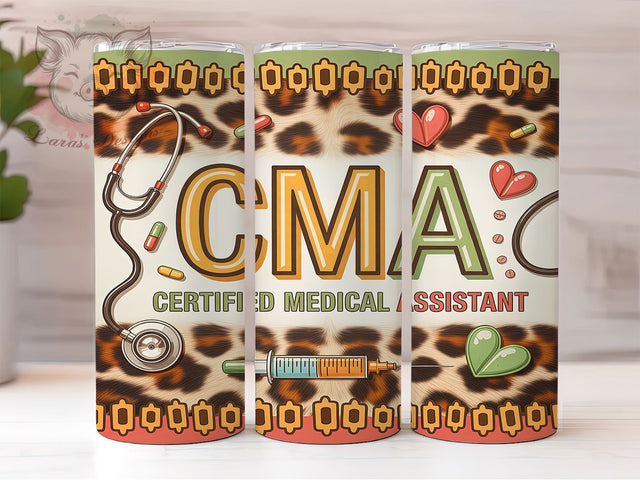 Compassion & Care CMA Tumbler, Certified Medical Assistant PNG, Medical Assistant Gift, 20oz Healthcare Tumbler Wrap, Nurse Office Tumbler Design, Medical Staff Sublimation Sublimation Lara' s Designs 