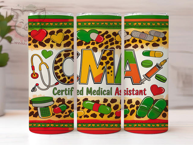 Compassion & Care CMA Tumbler, Certified Medical Assistant PNG, Medical Assistant Gift, 20oz Healthcare Tumbler Wrap, Nurse Office Tumbler Design, Medical Staff Sublimation Sublimation Lara' s Designs 