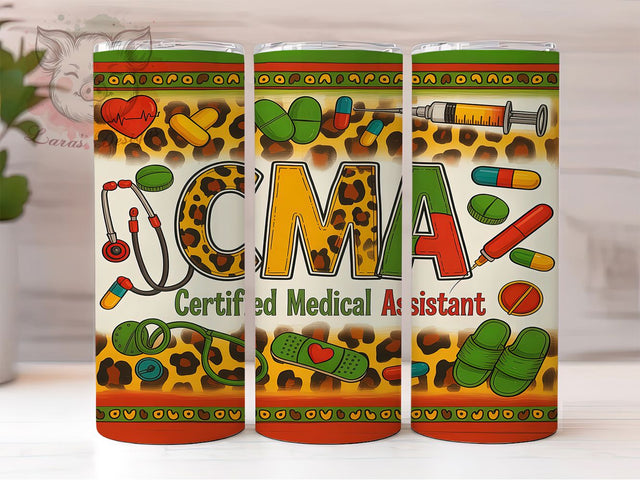 Compassion & Care CMA Tumbler, Certified Medical Assistant PNG, Medical Assistant Gift, 20oz Healthcare Tumbler Wrap, Nurse Office Tumbler Design, Medical Staff Sublimation Sublimation Lara' s Designs 
